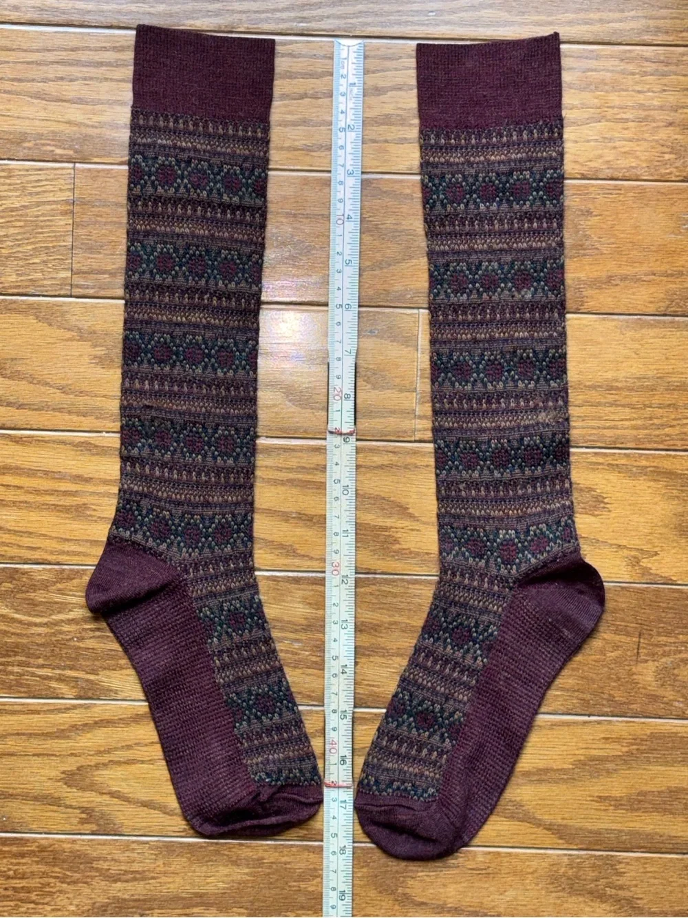 Fair Isle Knee High Boot Socks